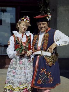 size: 24x18in Photographic Print: Traditional Dress, Poland Poster by Adina Tovy : Artists Polish Traditional Costume, Polish People, Polish Clothing, Polish Traditions, Hungarian Embroidery, Folk Clothing, Folk Dresses, Folk Dance, Folk Costume