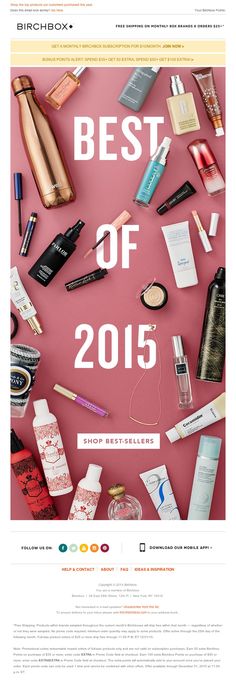 the best of 2015 products displayed in front of a pink background with white text on it