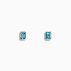 Effy Ocean Bleu 14K Yellow Gold Blue Topaz Stud Earrings, 1.37 TCW Aquamarine Studs, Effy Jewelry, Yellow Stone, College Fashion, Fine Jewellery Earrings, Gold Yellow, Blue Topaz, Topaz, Fine Jewelry