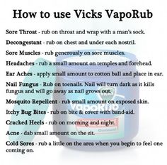 Rid Belly Fat, Vicks Vapor Rub, Vicks Vapor, Vicks Vaporub Uses, Uses For Vicks, Muscle Rub, Sick Remedies, Vapor Rub, Firmer Skin