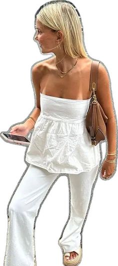 42560877756463|42560877821999|42560877887535 White Tank Top With Built-in Bra For Day Out, Chic White Backless Tube Top, White Backless Tank Top For Beach, Solid Color Sleeveless Tube Top For Day Out, White Bandeau Tank Top, Solid Sleeveless Tube Top For Day Out, White Backless Top For Day Out, Casual White Strapless Tube Top, White Backless Tank Top For Summer