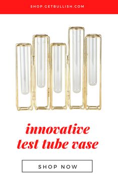 three glass tubes with the words, innovative test tube case shop now