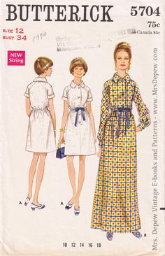 a woman's dress pattern from the butterick sewing company