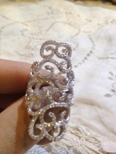 Hand made vintage filigree ring All pave set Cubic Zirconia in Sterling Silver Size 7 All rings are shipped in a nice gift box. Check out our over a THOUSAND great reviews Engraving is $4 per letter and is not always perfect depending on the piece. It can take a few days if the jeweler is busy. This is payable to Paypal Judithsltd@gmail.com Elegant Wedding Rings With Sparkling Stones, Elegant Silver Diamond Ring For Party, Elegant Rings With Sparkling Stones For Formal Occasions, Elegant Diamond Ring With Bling For Parties, Elegant Wedding Diamond Ring With Sparkling Stones, Exquisite Gift Ring With Pave Setting, Elegant Diamond White Filigree Ring Gift, Elegant Silver Filigree Ring For Anniversary, Elegant Cubic Zirconia Filigree Wedding Ring