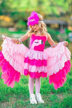 Pink Flamingo Costume Flamingo Fancy Dress, Pink Flamingo Costume, Flamingo Wings, Flamingo Halloween Costume, Pink Halloween Costumes, Lobster Costume, Flamingo Outfit, Flamingo Costume, Toddler Girl Halloween