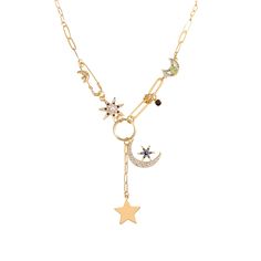 PRICES MAY VARY. 【Golden Charm Moon And Star Necklace】: Stars symbolise hope, guidance and light, while the moon represents intuition, creativity and femininity. The personalised design of the moon and star necklace can convey a sense of mystery and help you better show your unique charm. 【High-Quality Materia】: Our charm moon necklace is made of environmentally friendly metal and does not contain lead, nickel or chromium, so you don't have to worry about allergies. 14k gold plating is durable a Amulet Necklaces, Handmade Evil Eye, Boho Style Necklaces, Paperclip Necklace, Handmade Pendant Necklace, Coin Pendant Necklace, Protection Necklace, Bad Luck, Gold Necklace Women