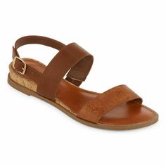 Arizona Sharlene Womens Flat Sandals Color: Cognac Size: 9 Womens Flat Sandals, Jean Sandals, Ankle Strap Sandals Flat, Fringe Sandals, Floral Sandals, Fisherman Sandals, Footbed Sandals, Cute Sandals, Leather Fringe