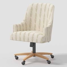 an office chair with wheels is shown in this image