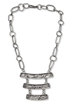 This necklace features a tiered pattern of fold form antiqued sterling silver bars and a handmade textured chain. It is a unique statement piece. Sterling silver 22 inches long Handmade in NYC Tiered Necklace, Hrithik Roshan, Silver Bars, Jewelry Tutorials, Shop Necklaces, Knee High Boots, High Boots, Ring Shopping, Statement Pieces