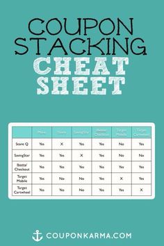 coupon stacking check sheet with the text coupon stacking