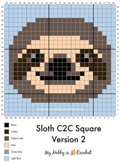 a cross stitch pattern with a dog's face on the front and back side