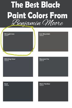 the best black paint colors from behraun moore, including gray and white