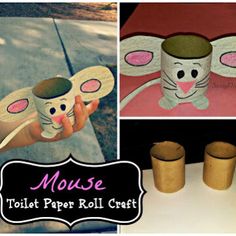 the mouse toilet paper roll craft is ready to be made