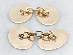 Add a touch of personality to any outfit with these uniquely crafted cufflinks. Made of yellow gold, these oval shaped cufflinks feature an engraved "S" monogram and etched harp design. The perfect gift for the musically inclined friend in your life!Metal: 9K Yellow GoldMeasurements: 13 x 19 mm, OvalMonogram: "S" Engraved in Old English Marks: "[OC][][][9][375]" Stamped on the reverse Harp Design, Engraved Cufflinks, Pocket Watch Chain, S Monogram, Watch Chain, Old English, Harp, Pearl Pendant, Charm Earrings