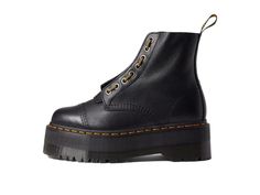 Stay chic and confident donning the Dr. Martens® Sinclair Max Boots..Leather upper..Leather and textile lining with synthetic insole..Lace-up and front zippered closure..Pull tabs for added comfort..Round toe silhouette..Synthetic outsole..Imported..Product measurements were taken using size UK 7 (US Women's 9), width M. Please note that measurements may vary by size..Measurements: Heel Height: 2 1/4 in Weight: 2 lbs 6.59 oz Platform Height: 1 7/8 in Round Toe Platform Boots With Zipper For Work, Workwear Boots With Zipper Closure And Round Toe, High-top Platform Boots For Work, Dr Martens Sinclair, Yellow Lace, Dr Martens Shoes, Boots Leather, Martens Shoes, Ankle Bootie