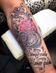 a woman's arm with a rose on it and an inscription that says, i am