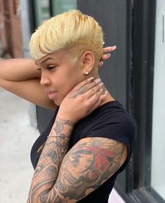 Pixie Cuts For Black Women, Female Haircuts, Haircuts For 2023, Protective Style Braids, Shaved Heads, Short Shaved Hairstyles