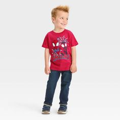 Have your little one channel their inner superhero in this Marvel Spidey and Miles Solid Short-Sleeve T-Shirt. Crafted from a lightweight fabric and featuring a tagless design, this short-sleeve T-shirt offers them all-day comfort. Designed in a standard fit with a below-hip length, this crewneck tee features comic-style illustrations of Spider-Man and Miles Morales for a fan-favorite look. Red Cotton Superhero Tops, Red Cotton Superhero Top, Red Character Print T-shirt For Playtime, Shipt Shopper, Comic Style, Miles Morales, Comic Styles, Band Collar, Hip Length