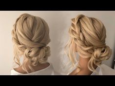 Cute Easy Updos For Wedding, Low Bun Updo With Braid Tutorial, Braid Into Low Bun Tutorial, How To Do Low Messy Bun Loose Updo, Big Low Bun Tutorial, Messy Low Updo Tutorial, Hair Dos For Long Hair Wedding, Messy Bridal Updo Tutorial, Low Bun With Braid Tutorial