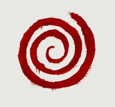 a red and white spiral on a white background