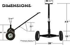 an image of a hand truck with wheels and axles on the bottom half of it