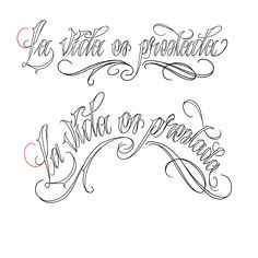 some type of lettering that is in different colors and font styles, with the words written on