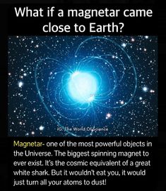 an image with the caption that says, what if a magnet came close to earth?