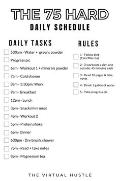 Self improvement tips - Self care activities - At home workouts - 75 hard workout ideas - Self improvement - 75 hard challenge diets Hard 75 Challenge, 75 Hard Diet Ideas, 75 Challenge, Hard Challenge, Workout Board, Summer Body Workout Plan