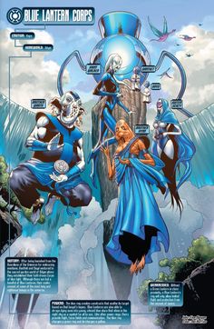 the blue lanterner cops and their characters are depicted in this comic book cover art