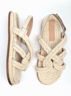 SANSA - NATURAL VEGAN SANDALS – salt + umber Diy Crochet Sandals, Modesty Journey, Rag Bag, Diy Slippers, Rope Sandals, Vegan Sandals, Boho Sandals, Handmade Sandals, Upcycled Materials