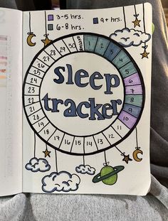 an open book with the words sleep tracker on it