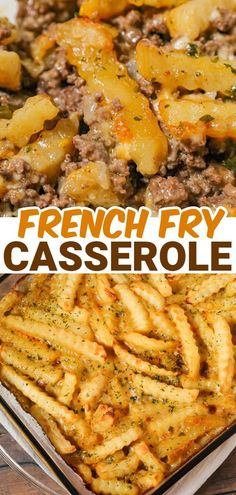 french fry casserole is an easy dinner recipe that's ready in under 30 minutes