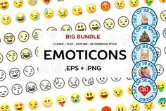 the big bundle of emoticions with different expressions