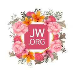 the jw org logo surrounded by flowers