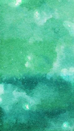 an abstract watercolor painting with green and blue hues on the bottom half of it