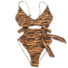 Reposhing This Item I Purchased From @Rumibloom. Loved It, But Color Doesn't Look Good On My Skin Tone. Nwot Trendy Brown Swimwear, Trendy Brown Swimwear For Vacation, Spring Vacation Brown Swimwear, Trendy Brown Swimwear For Summer, Casual Brown One-piece Swimwear, Tiger Print, My Skin, Black Tan, Black And Tan