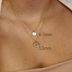 Delicate gold initial disc necklace. Personalized hand stamped gold filled or silver circle necklace. Perfect everyday necklace and great for layering with longer chains or a sweet gift for moms, sisters or friends. *** 14k gold filled, rose gold filled or sterling silver disc. *** Initials stamped by hand. *** Satin finish, hammered or hammered edge. ***Chain is 16"to18"adjustable Disc measurement : 1/2" inches (13mm) diameter. You can choose material ( sterling silver , yellow gold filled or r Minimalist Initial Pendant Charm Necklace With Birth Flower, Minimalist Birth Flower Charm Necklace With Initial Pendant, Minimalist Birth Flower Initial Pendant Charm Necklace, Minimalist Birth Flower Initial Pendant Necklace, Dainty Hand Stamped Round Disc Necklaces, Dainty Hand Stamped Round Disc Necklace, Minimalist Everyday Round Initial Necklace, Dainty 14k Gold Filled Hand Stamped Necklace, Minimalist Rose Gold Hand Stamped Charm Necklaces