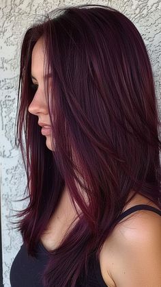 25 Stylish Burgundy Hair Color Ideas for a Fabulous Makeover Dark Violet Red Hair Color, Hair Color Ideas For Brunettes Red, Dark Violet Red Hair, Red Hair On Brunette, Burgundy Hair Aesthetic, Dark Violet Hair Burgundy, Dark Red Violet Hair, Violet Red Hair Color, Hair Color Ideas For Brunettes For Fall