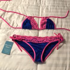 Super Sexy & Fun Lace N Satin Bikini For Sale! Top Is A Size S/M And Bottom Is A Large. They Do Run Small. I Have Never Worn It, Brand New With Tag! Dare Me Is Located In Huntington Beach, Ca. Aesthetic Swimsuit, Online Outfits, Black Tankini Top, Handmade Bikinis, 2000s Outfit, Barbie Aesthetic, Underwire Tankini Tops, Tropical Bikinis, Swimming Suits