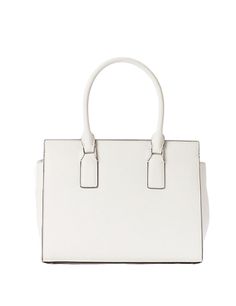 Kate Spade New York Cameron Monotone Medium Satchel | Brixton Baker White Workwear Satchel With Top Carry Handle, White Top Handle Satchel For Work, Elegant White Satchel For Workwear, Elegant White Satchel For Work, White Shoulder Bag With Zipper For Work, Chic White Satchel For Business, Elegant White Satchel With Zipper Closure, White Purse, Kate Spade Bag