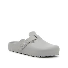 Birkenstock-Boston EVA Clog - Women's Enjoy the comfort and ease of Birkenstocks by adding the Boston EVA clogs to your casual footwear collection. These shoes feature a lightweight material, a no-hands slip-on design, and a classic silhouette. Gray Slip-on Synthetic Clogs, Gray Slip-on Clogs With Cushioned Footbed, Gray Synthetic Round Toe Clogs, Casual Gray Synthetic Clogs, Gray Cushioned Slip-on Clogs, Gray Synthetic Clogs With Cushioned Footbed, Gray Closed Toe Synthetic Clogs, Gray Synthetic Closed Toe Clogs, Gray Slip-on Clogs With Rubber Sole