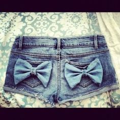 bows on butts Diy Jean Shorts, Diy Shorts, Bow Shorts, Diy Couture, Cute Shorts, Spring Style, My Dream Closet, Diy Fashion, About Fashion