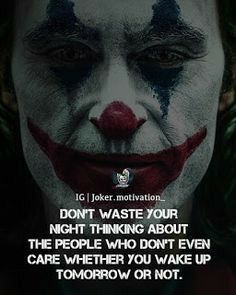 the joker quote is shown in front of a clown's face