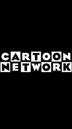 the cartoon network logo is shown in white on a black background with an orange cat