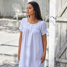 Step into a world of timeless elegance with the Alexander Del Rossa Women's Victorian Nightgown. This exquisite piece is crafted from 100% premium cotton, ensuring both comfort and durability. The breathable fabric is gentle on the skin, making it perfect for all-night wear.

- Material: 100% Cotton
- Color: Pearl
- Size: XL
- Gender: Female
- Age Group: Adult
- Features: Gathered short sleeves with wide lace cuffs, neckline trimmed with wide cotton lace, pintucks on front yoke, front gathered w Cotton Nightgown With Relaxed Fit For Daywear, Cotton Nightgown With Relaxed Fit For Sleepover, Relaxed Fit Cotton Nightgown For Casual Wear, White Cotton Nightgown Relaxed Fit, White Relaxed Fit Nightgown For Sleep, White Cotton Relaxed Fit Nightgown, Cotton Chemise For Bedtime, Cotton Chemise For Sleep, Feminine Nightgown For Home