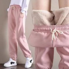 Casual Training Pants, Cheap Athleisure Sweatshirt With Ribbed Cuffs, Pink Sherpa Pants, Cheap Gray High Waist Activewear, Cute Snow Pants For Women, Sherpa Sweat Pants, Womens Fleece Lined Pants, Womens Winter Leggings, Winter Casual Leggings