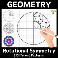 a hand holding a pencil and drawing on a piece of paper with the words,'geometric