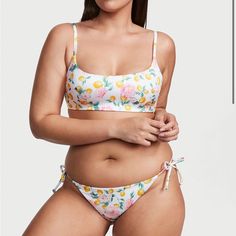 Victoria's Secret Swim Mix-And-Match Full-Coverage Bikini Top 26495200 Color - (5nck) White Lemon Nwt Size 32 Dd (E) Mix-And-Match Side-Tie Cheeky Bikini Bottommix-And-Match Side-Tie Cheeky Bikini Bottom Color - (5nck) 26495268 Nwt Size Small Fruit Bucket Hat Yellow Swimwear With Adjustable Straps For Spring, Victoria's Secret Yellow Beachwear Swimwear, Victoria's Secret Yellow Swimwear For Vacation, Victoria's Secret Yellow Beachwear, Victoria's Secret Casual Summer Swimwear, Victoria's Secret Tie-side Bottom Swimwear, Victoria's Secret Fitted Yellow Swimwear, Casual Victoria's Secret Swimwear For Vacation, Fitted Yellow Victoria's Secret Swimwear