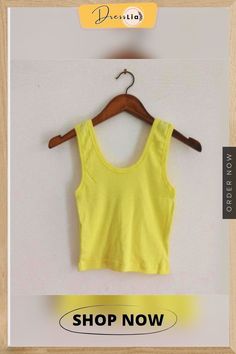 Susi&rita Tank Top Women Summer Crop Tops Casual Sleeveles Beach Tops Streetwear Ladies Sexy Crop Tops Debardeur Femme Trendy Yellow Camisole Tank Top, Summer Cotton Vest With Built-in Bra, Seamless Solid Color Tank Top For Summer, Solid Halter Neck Tank Top For Summer, Sleeveless Seamless Summer Tops, Summer Solid Vest Crop Top, Stretch Racerback Vest For Summer, Yellow Stretch Crop Top Tank, Yellow Sleeveless Crop Top With Built-in Bra