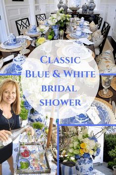 the classic blue and white bridal shower